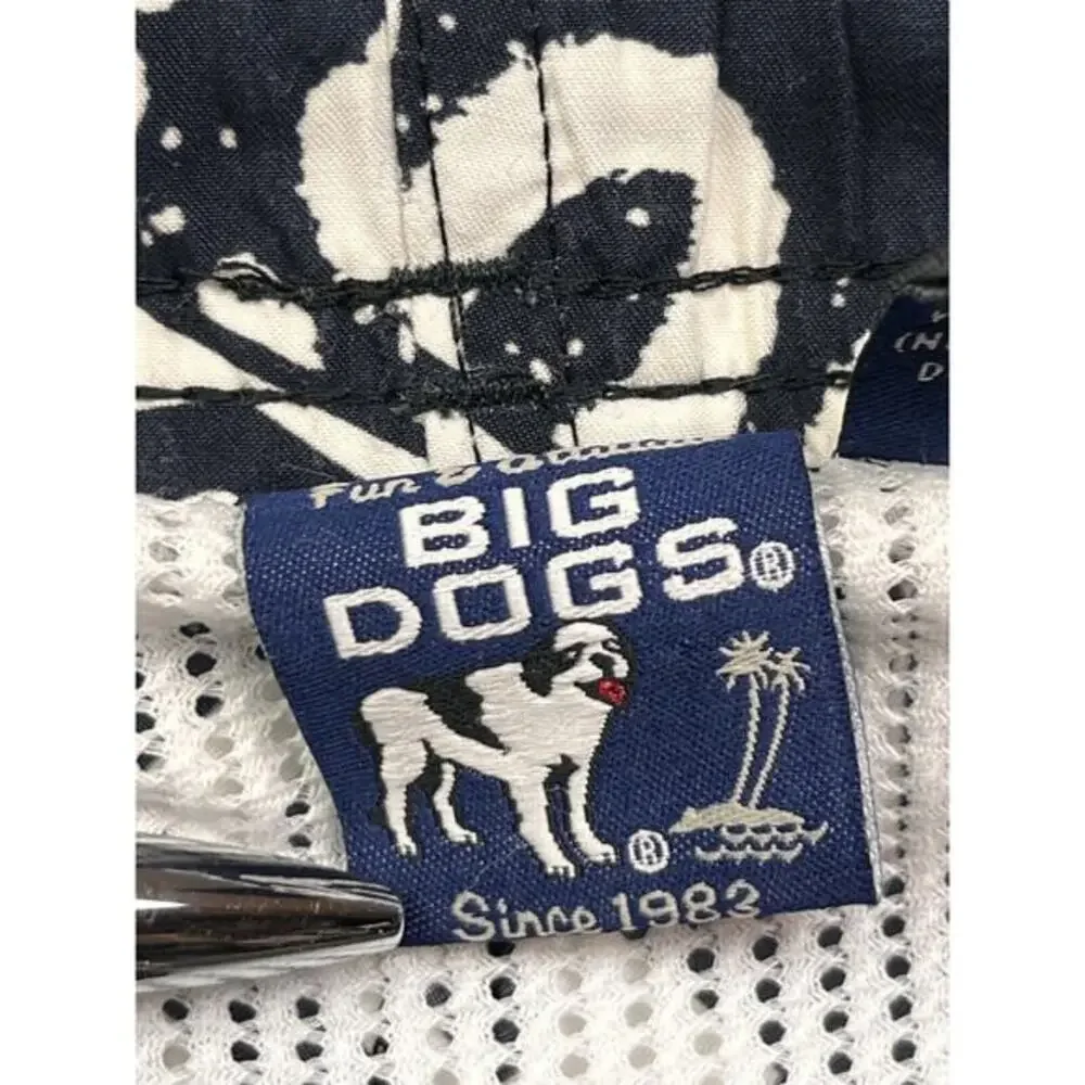 Big‎ Dogs Swim Trunks Mens 2X Mesh Drawstring Pockets All Over Print Pockets